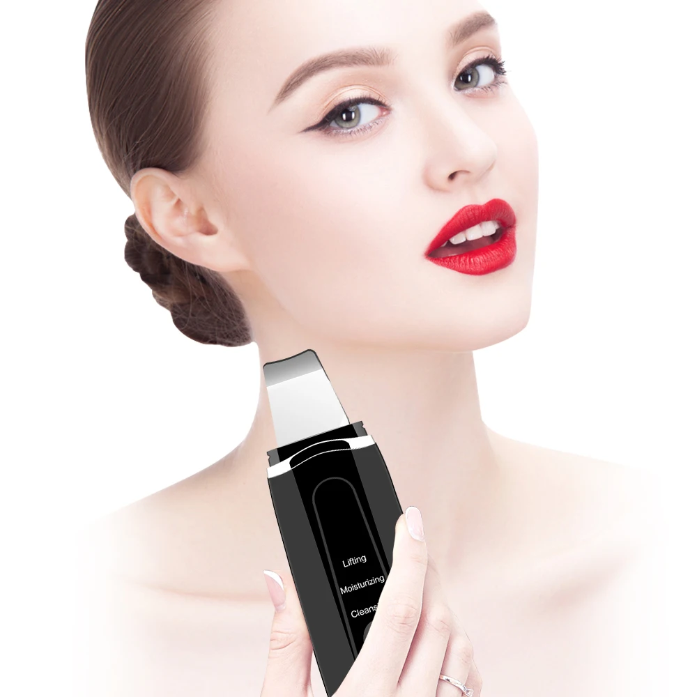 

1 Set Rechargeable Ultrasonic Face Skin Scrubber Face Cleaning Peeling Vibration Blackhead Removal Exfoliating Pore Cleaner Tool