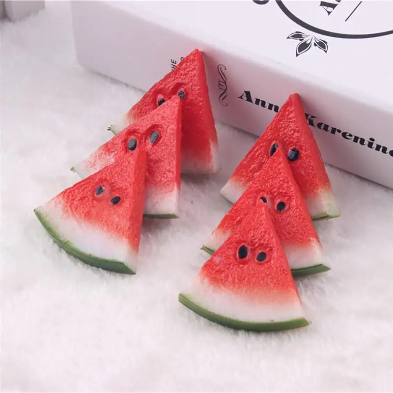 1/2/6/8/10pcs Small Artificial Watermelon Slices for Kitchen Home Decor, Artificial Fruits and Vegetables