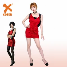 XCOSER дизайнер BioHazard RE2 ada Wong костюм красный хлопок Косплей Костюм Хэллоуин вечерние платья для леди Cosply Prop высокое качество