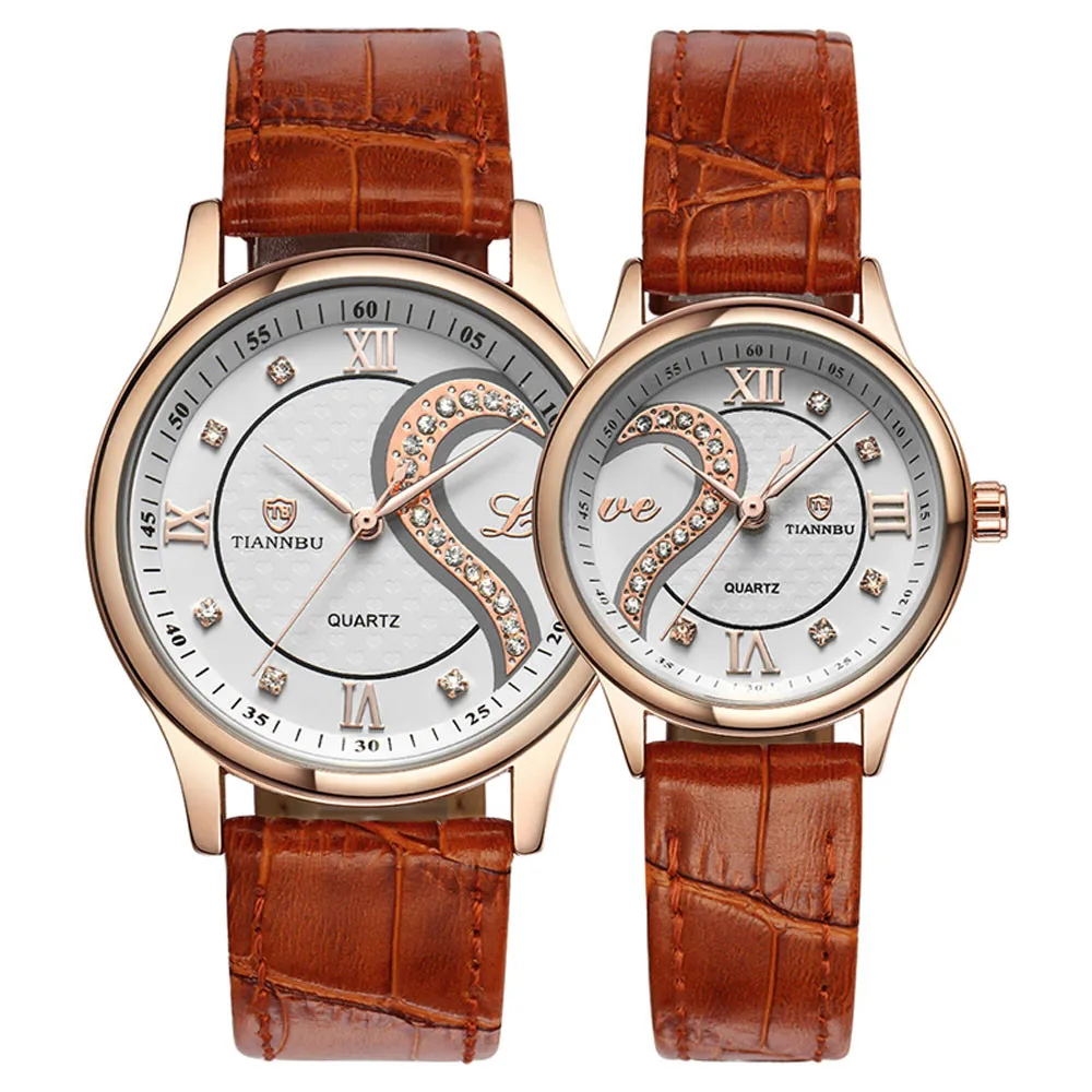 Новинка 1 пара/2 шт. Tiannbu ультратонкие кожаные романтические модные наручные часы дропшиппинг L530