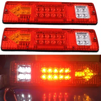 

1 Pair 19LED Truck Rear Tail Lights Stop Turn Signal Lamp for 12V 24V Trailer Caravan Van Lorry 30*9 CM
