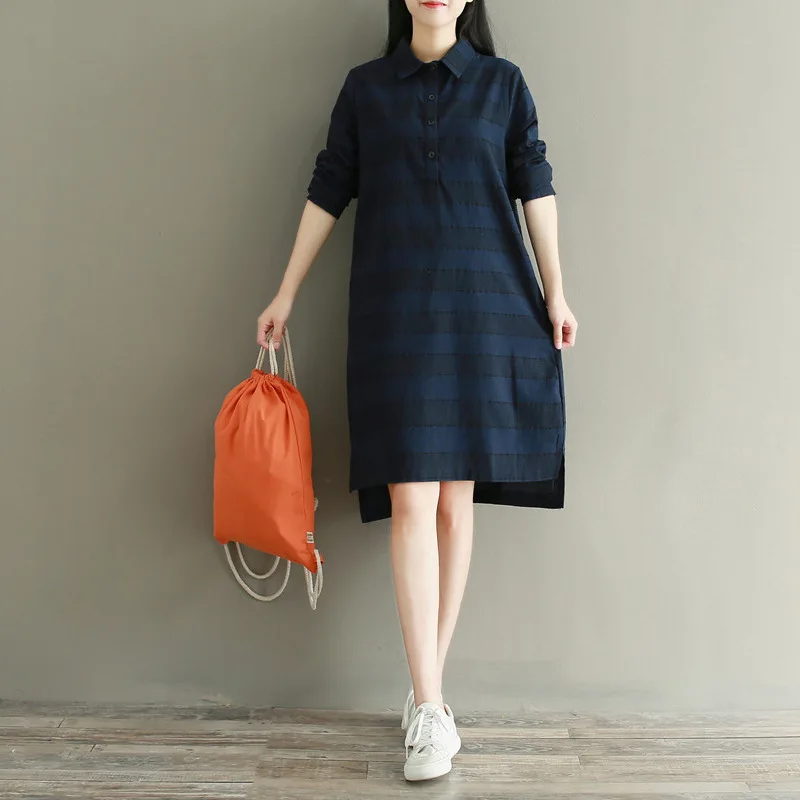 

2018 Spring Autumn Maternity Dresses Loose Cotton Wide Striped Long Sleeve Dress Pregnancy Clothes For Pregnant Women Dresses