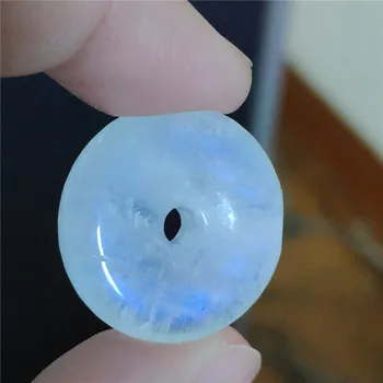 

Genuine Strong Lights Natural Moonstone Pendant Dount Shape Necklaces Healing Crystal Pendant Women Men 24*7mm