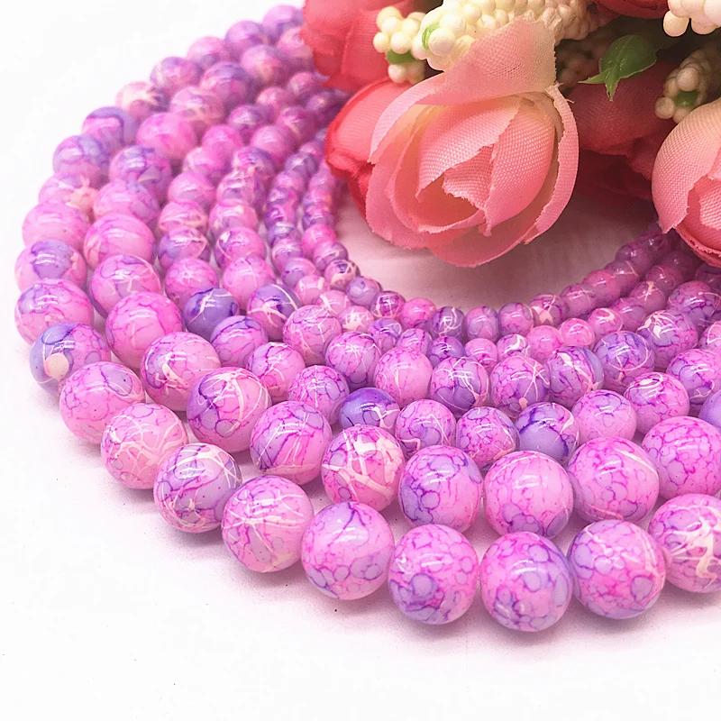 Wholesale 4/6/8/10mm Czech Glass Beads Loose Spacer Painted Charm For Jewellery Making DIY Bracelet&ampNecklace #01 | Украшения и
