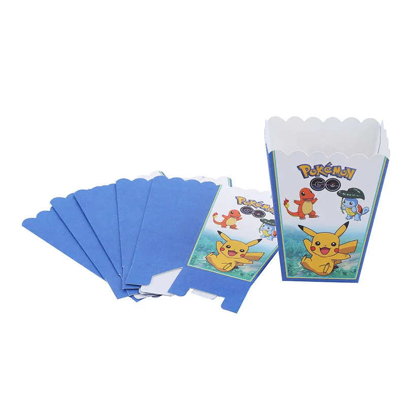 

6pcs/lot Pokemon Go Popcorn Box Kids Pikachu Party Supplies case Gift Box Favor Accessory Birthday Party Supplies Mickey Favor