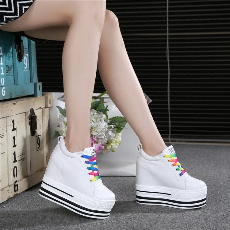 

Summer Single Shoes Color Matching Casual Shoes Canvas Women's Shoes Increased Slope With Thick-soled Platform Sneakers