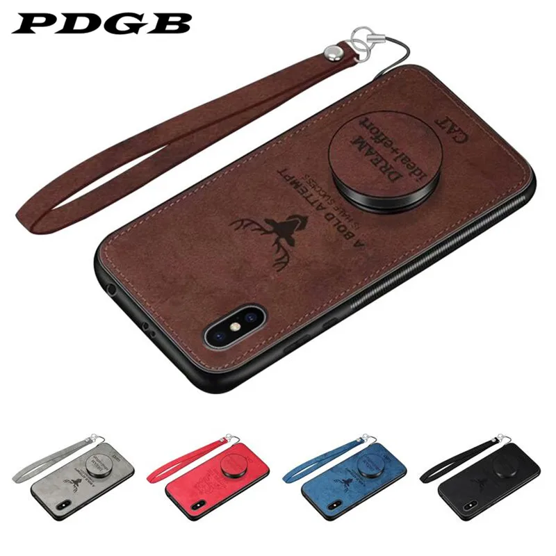 

PDGB Rugged TPU Case for Samsung Galaxy S10 Plus S10 Lite S10e S8 Plus S9 Plus Cloth Pattern Cover Elk Deer Shell Car Holder