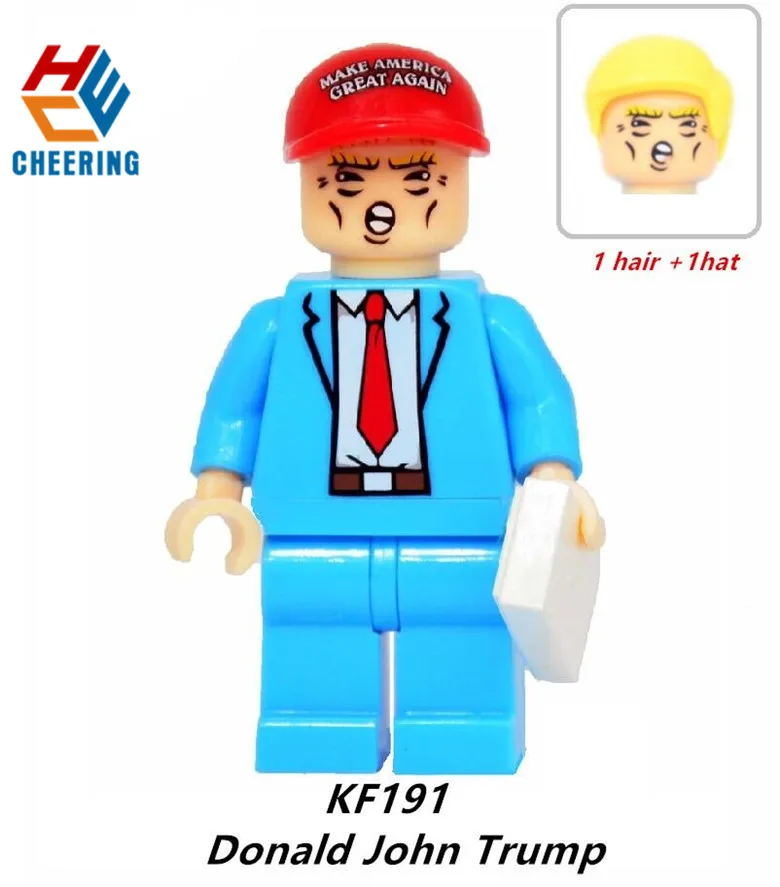

Single Sale Building Blocks Super Heroes Indiana Funny Donald John Trump Hell Boy Figures Bricks Action Toys For Children KF191