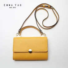 Emma yao mujeres del cuero genuino bolsas de mensajero bolso crossbody de moda famosa marca bolso de las mujeres