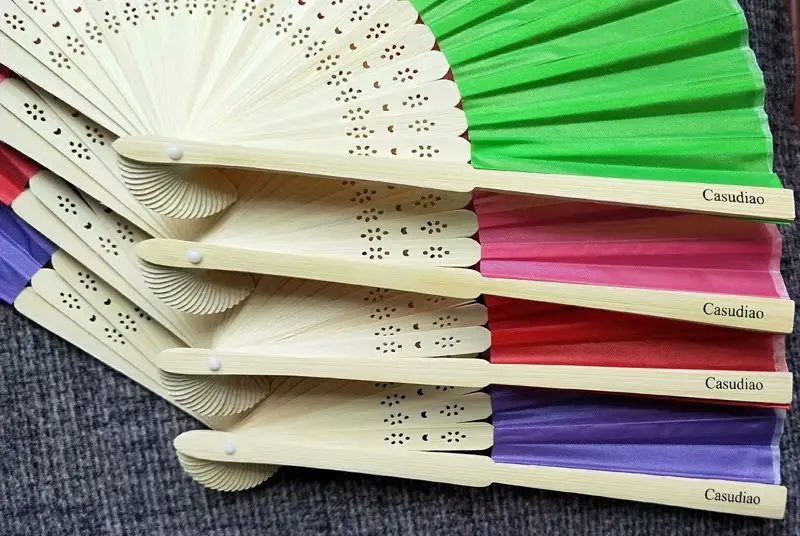 150pcs Wedding Favors Gift Silk Fan Personalized Cloth Wedding Hand