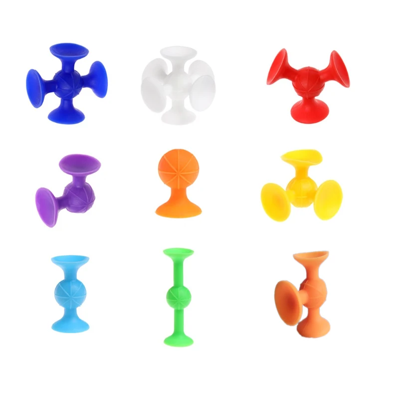 Мягкие строительные блоки для детей DIY Squigz присоска забавная силиконовая модель