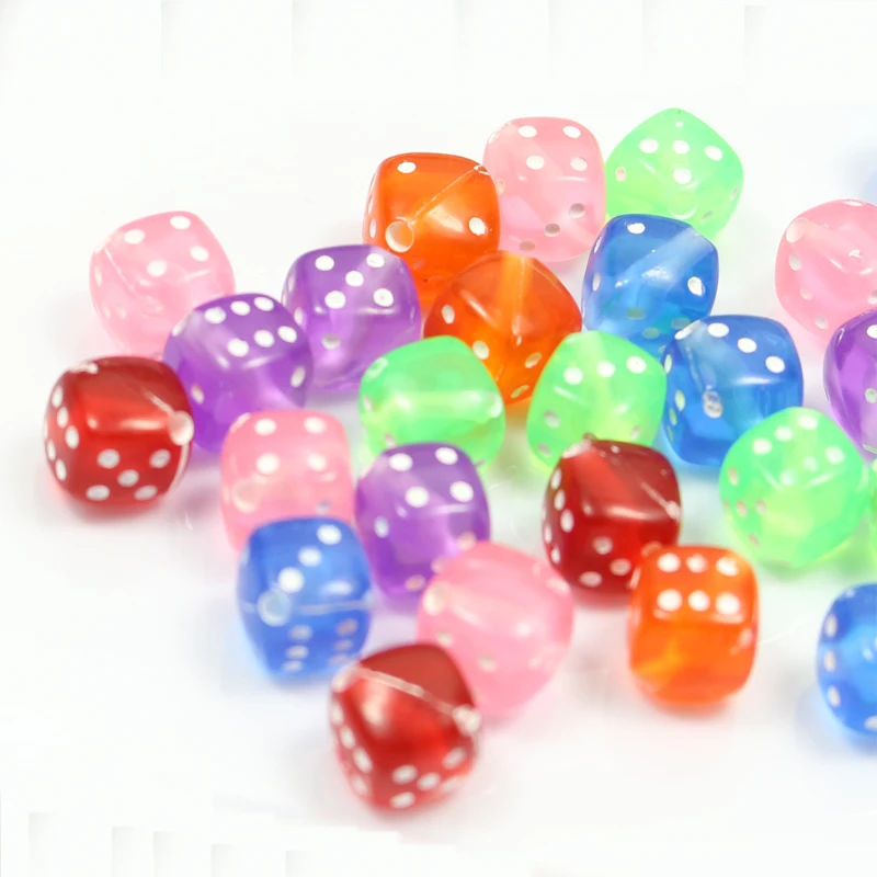 Plastic dice colorful square cute beads 8mm DIY jewelry making