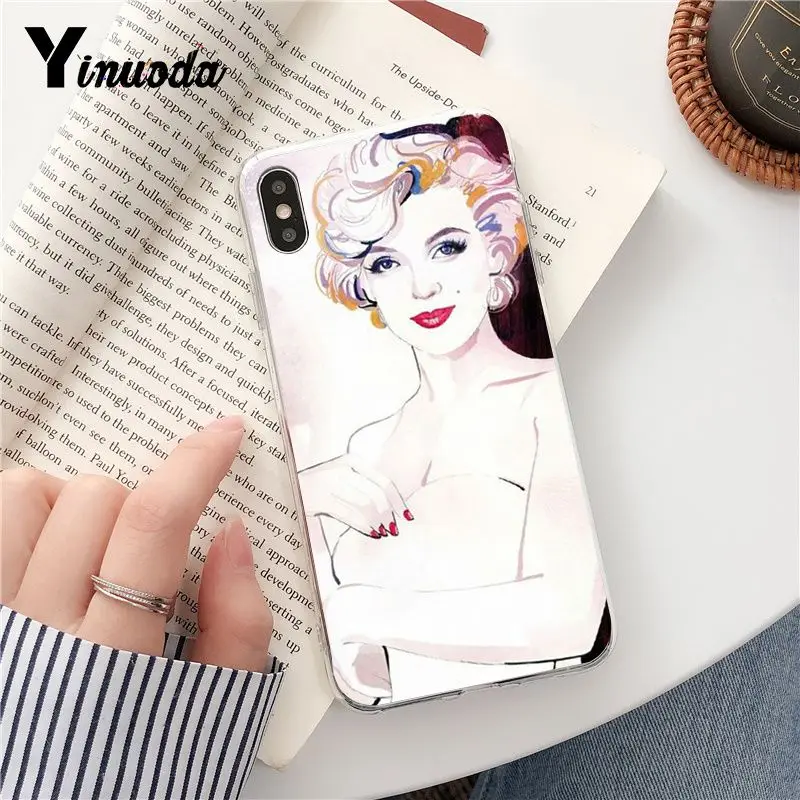 Yinuoda Мэрилин Монро DIY печать рисунок чехол для телефона iPhone 8 7 6 6S Plus X XS MAX 5 5S SE XR Fundas