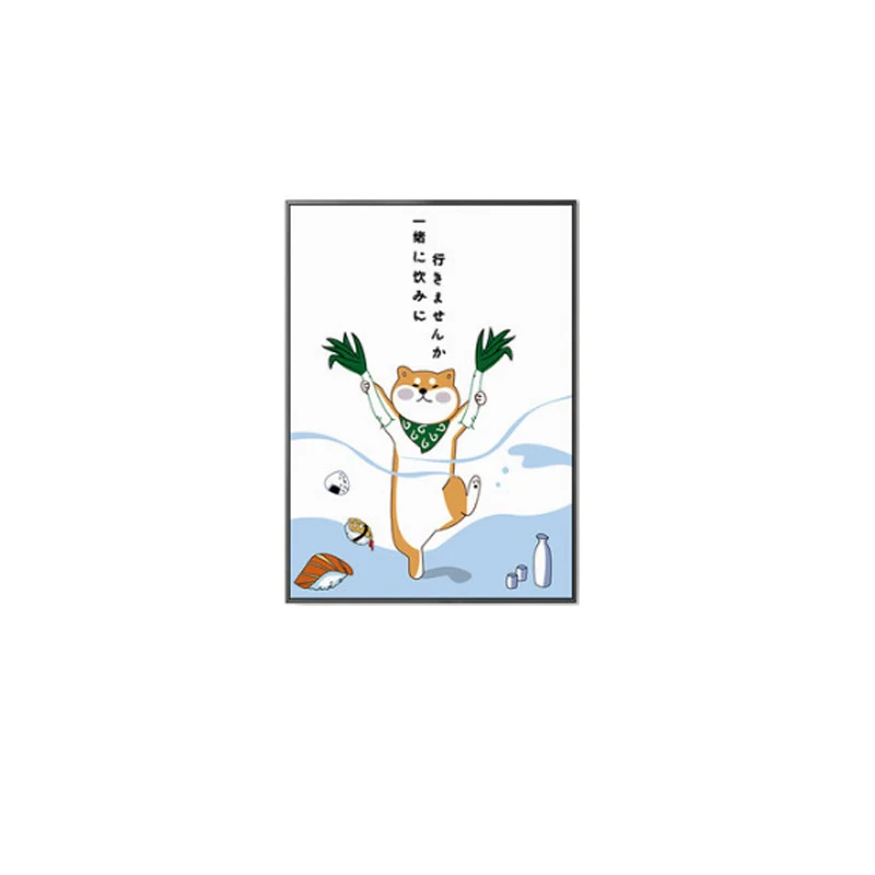 Японские творческие животные рыбы плакат и печать Ресторан украшения живопись милые настенные художественные картины для столовой суши место - Цвет: C