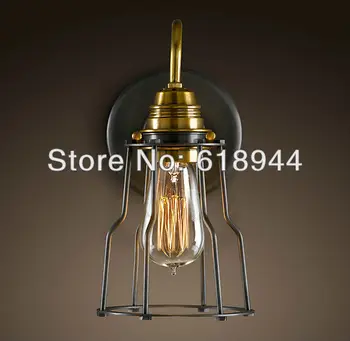 

FREE SHIPPING wholesale decerative copper E27 base vintage wall lamps with edison incandescent light bedroom lamp retro lamp