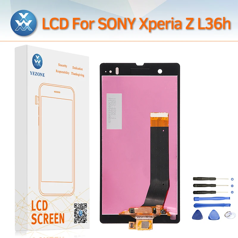 Yezone мобильный Экран для Sony Xperia Z ЖК-L36H C6603 C6602 ЖК-Дисплей С Сенсорным Экраном