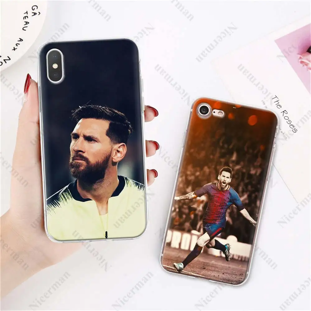 Barcelona Messi cubierta suave de la caja del teléfono de silicona TPU Coque para Apple iPhone 7 6 6 s Plus SE 5S X XR XS MAX
