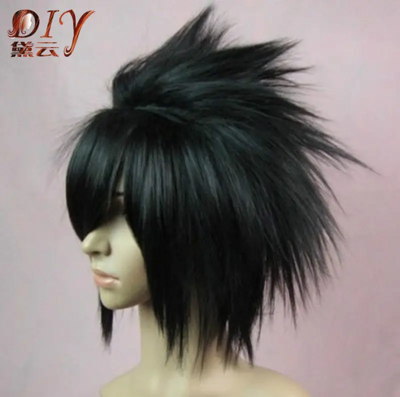 

FREE SHIPPING Hot Sell!!! Synthetic Fashion Men Full Wig Uchiha Sasuke Cosplay Short Straight Black Wigs
