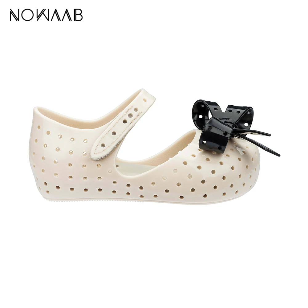 Mini Melissa Furadinha XI новые оригинальные прозрачные сандалии для девочек детские сандалии с бантом детская пляжная обувь Нескользящая обувь melissa