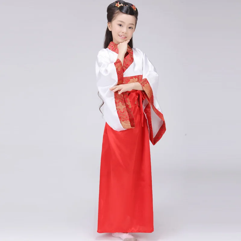 Новое поступление Китайский народный костюм мальчиков Hanfu одежда Халат + ремень Длинная детская Китайская традиционная costime девушка Тан