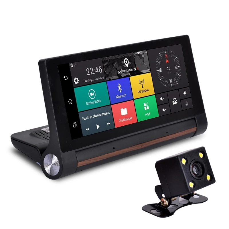 Central Control Desktop Carlog 16G 1080P Folding 7 Inch Android Navigator Bluetooth Voice Control Reversing Rear View Image Do