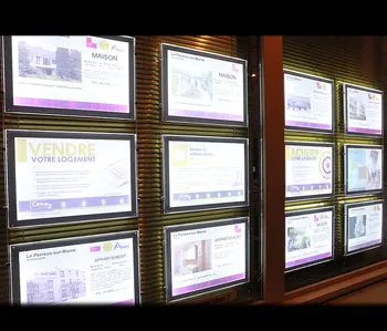 

12PCS Real Estate Agent Single Sided LED Window Display Cable Hanging Kits Illuminated Acrylic Panel Light Boxes