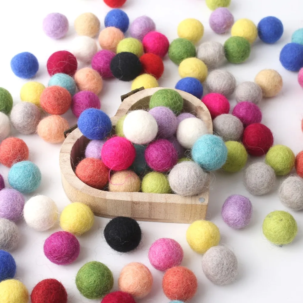 Wool Felt Balls 10pc 20mm New Wool Pom Poms Beads DIY Room Party Christmas Gift DIY Craft Round wool felt balls