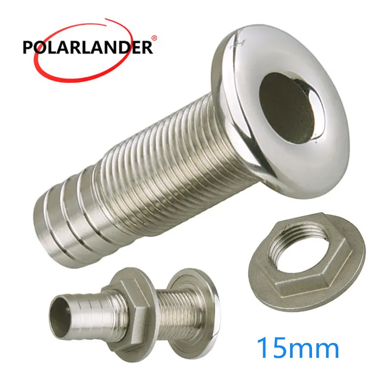 Junta de Drenagem Tubo de Drenagem Conector de Aço Mangueira de Prata Encaixe de Farpa para Barco Através do Casco Tubo Inoxidável Marinho - 2 Iate 1.5mm 316 1 10 Automóveis e motos