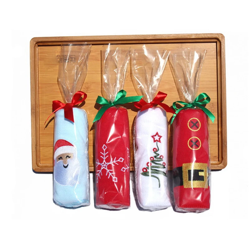 

Christmas Gift Microfibre Towel Santa Claus Christmas Tree Tea Towel Kitchen Multipurpose Soft Water Absorption Table Cloth