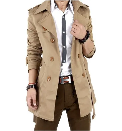 

In the autumn of 2019 the new men's windbreaker long fashion in figuring the double-breasted coat