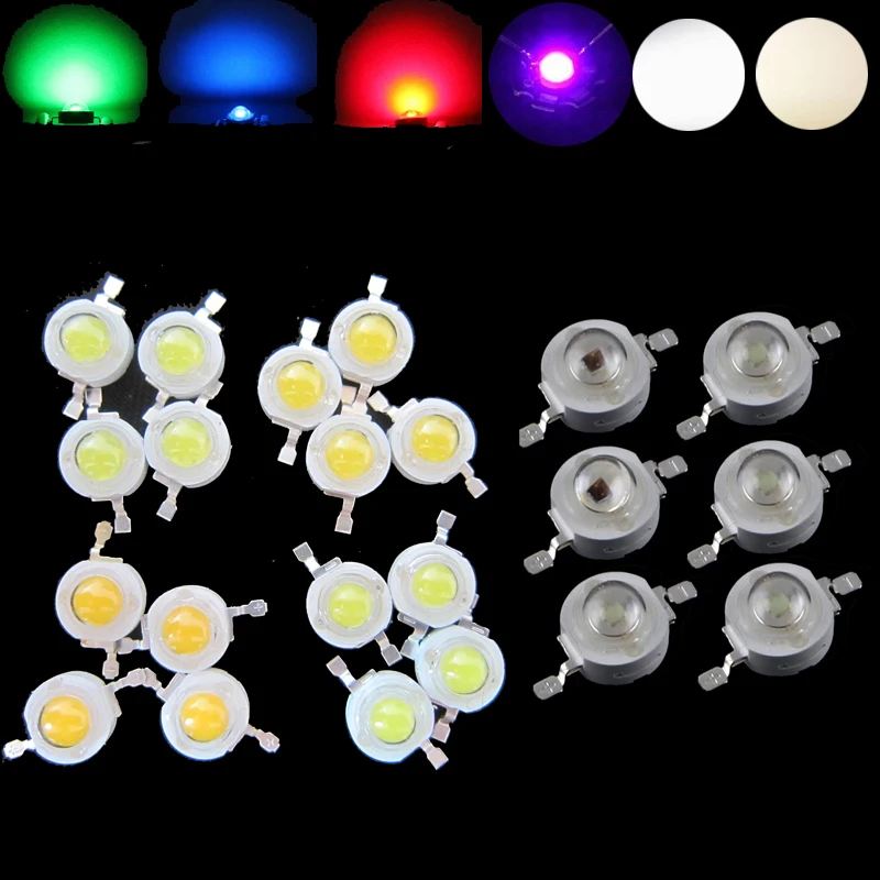 

1W 3W 5W Warm Netrual Cool Cold White 3000K 4500K 6500K 10000K-30000K 520nm Blue 445nm 460nm Red 620nm 660nm LED Bead Light