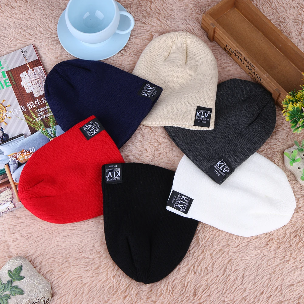 

Baby Caps Hat Fashion Children Pure Color Pinstripe Short Skiing Hat 2017 Autumn Winter Kids Warm Woolen Hat Elastic Knitted Cap