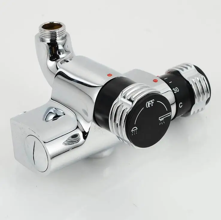 Copper Dual handle thermostatic faucet bath, Brass thermostatic shower