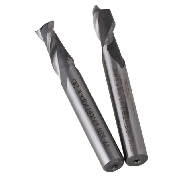 Solid Carbide High Speed HSS 2 Flutes Straight Shank Milling Cutter End
