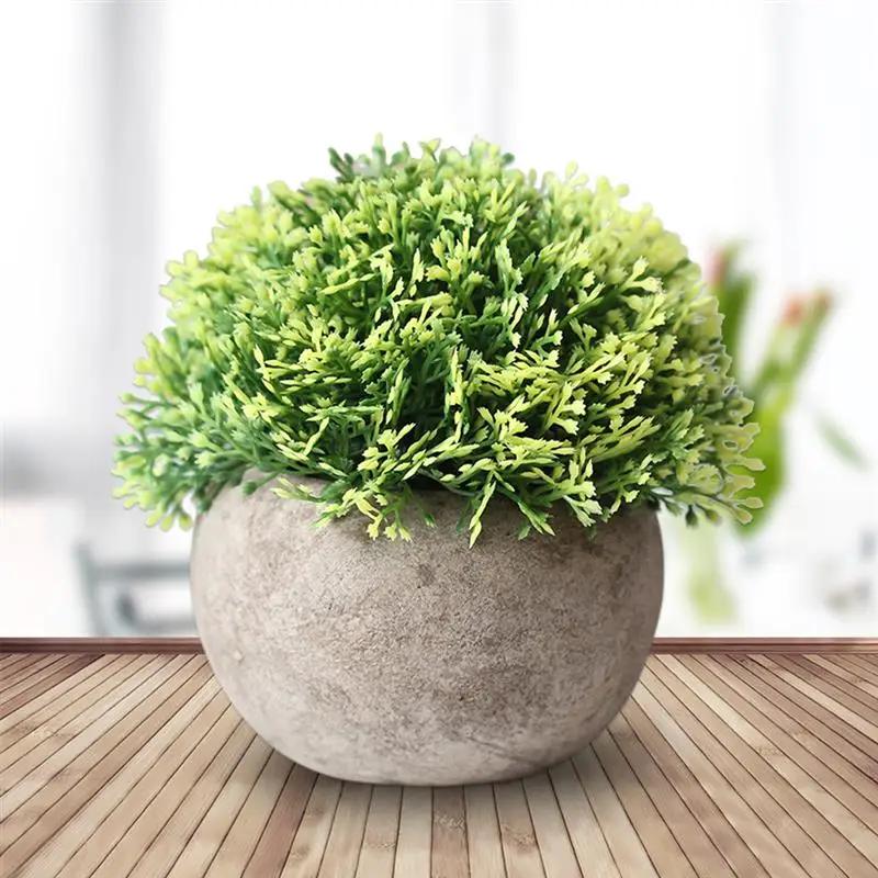 Artificial Plant Vintage Plastic Potted Green Fake Plant Decor Plant Artificial Planters Indoor