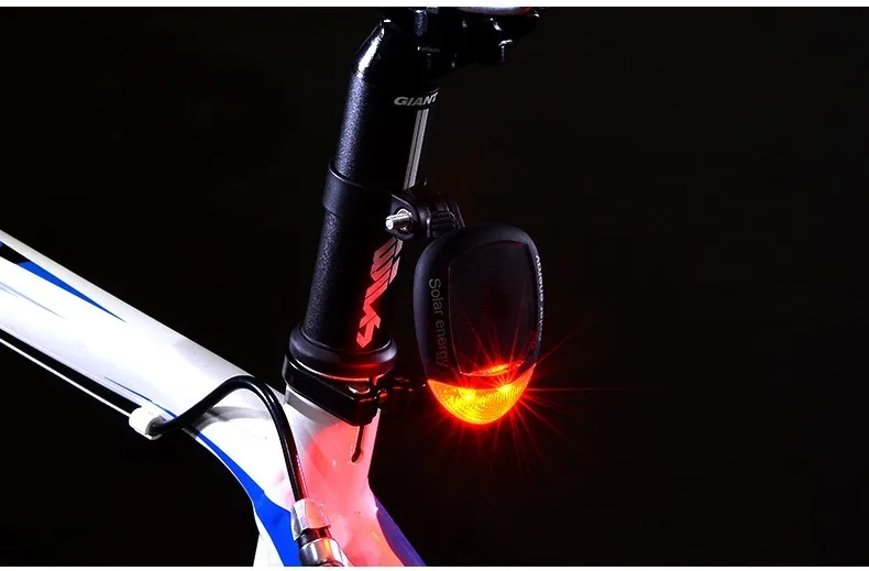 Best Solar Power LED Bicycle Lights Bike Rear Tail Lamp Light Bike cycling Safety warning Flashing Light Lamp Red 7