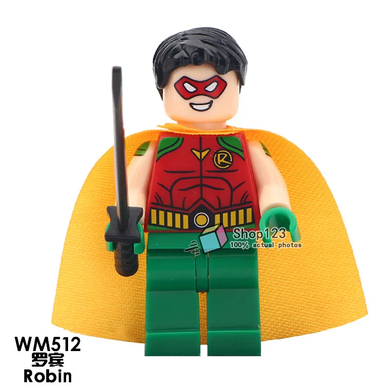 

Single Sale Super Heroes Robin WM512 Over Girl Captain America Animal Man BuildingBlocks Bricks Gifts Toys for Children
