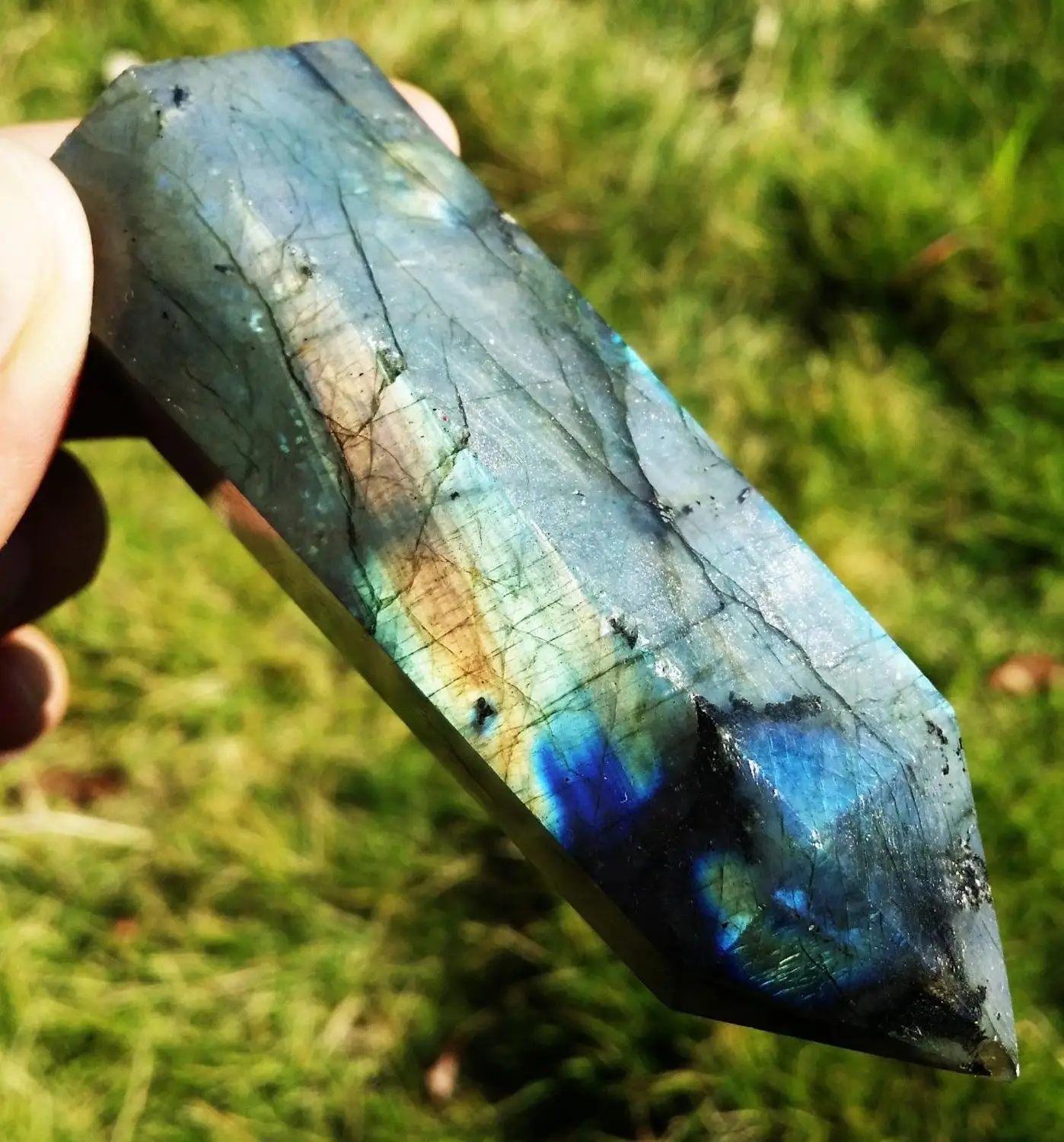 

BEST!!! AAAAA+ 121 Natural Labradorite Crystal Rouh Point Rock Polish (LZ031)