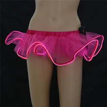 Moonight пачка Мини-юбки Твердые Тюль бальное платье Jupe оборками эластичный Юбки для женщин LED Танцы свет мини цветная юбка