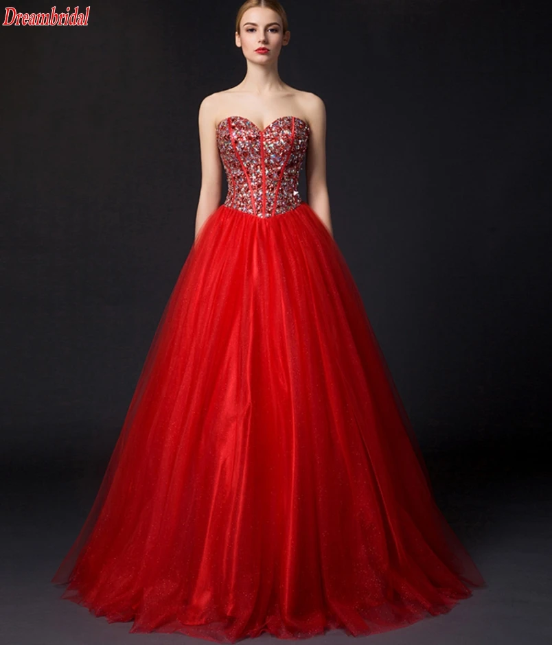 Dreambridal Новинка 2017 года Дизайн Стразы для выпускного платья Длинные партия