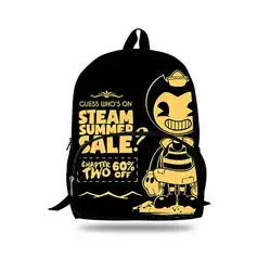 16 дюймов школьные сумки Bendy и чернильная машинка для детей мальчик девочки мультфильм игра Детская школа Рюкзаки для детского сада детские