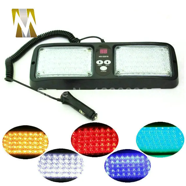 

86 LED Super Bright Car Truck Visor Strobe Flash Light Panel 2x43 LED 6 Optional Colors Red Blue Amber White Green 12 Modes