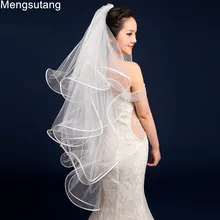 Свадебная вуаль качество атласная рыбья кость белая вуаль многослойная вуаль свадебные аксессуары короткая фата для невесты