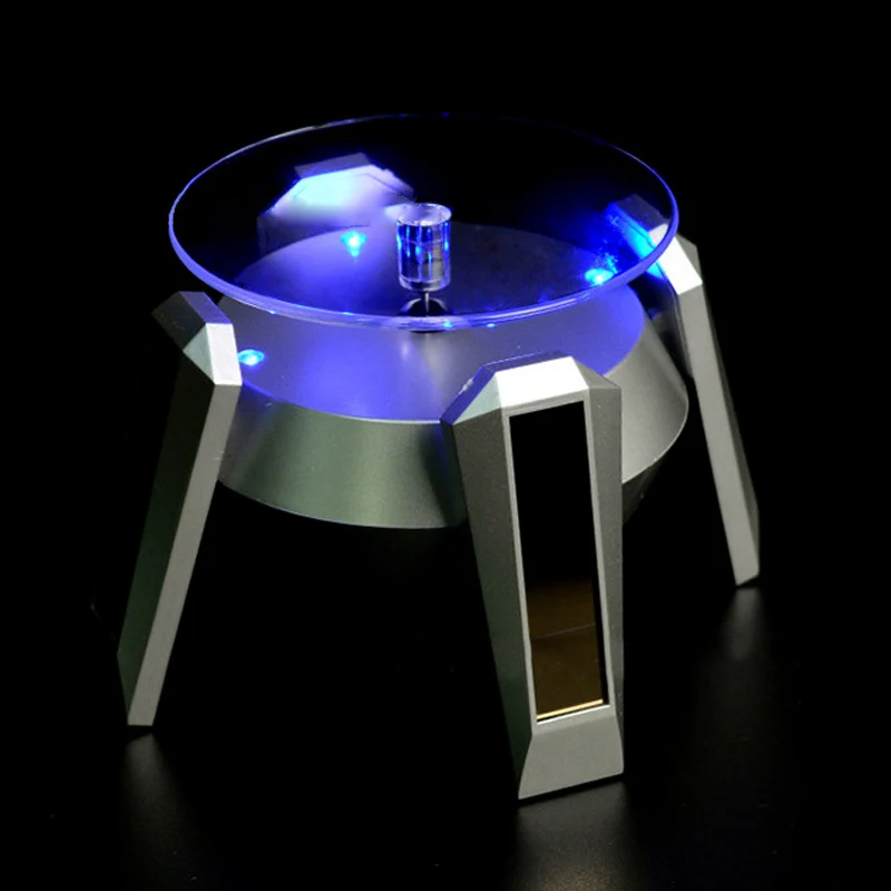 

6 Colors Showing Shelf 360 Degree Rotating Nail Art Display Stand Turn Table LED Light Holder Dropshipping SK88