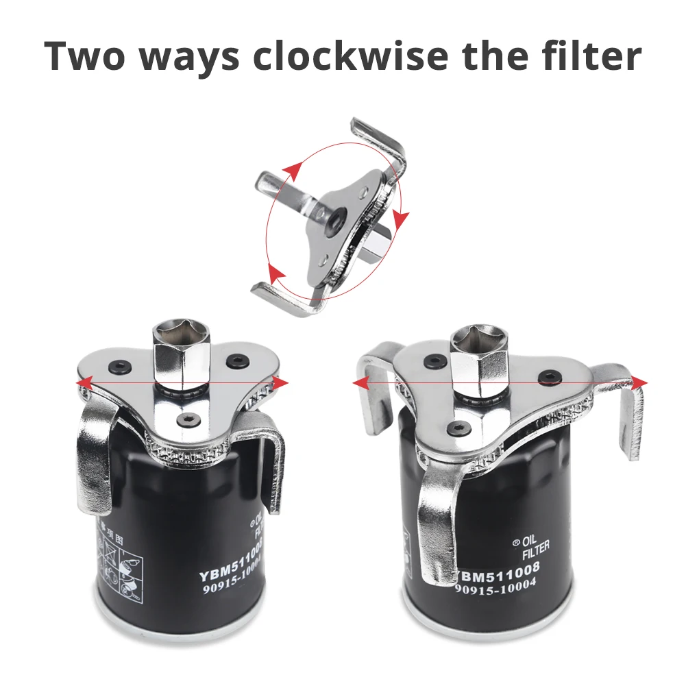 Three-Claw Oil Filter Removal Tool To Send Gloves Universal Adjustable Oil Filter Wrench 55-115mm Car Repair And Maintenance