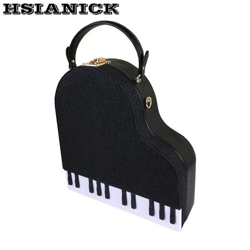 

New personality creative black and white piano keys grand piano bag handbag shoulder slung casual female evening bag party bag