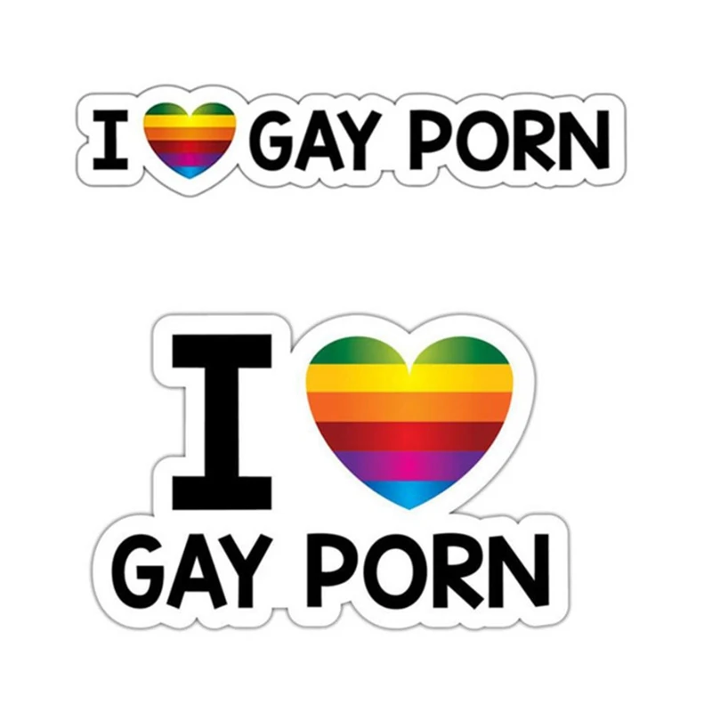 I Love Gay Porn Rainbow Pride LGBT Sticker Vinyl Car Decal Queer Trans Equal