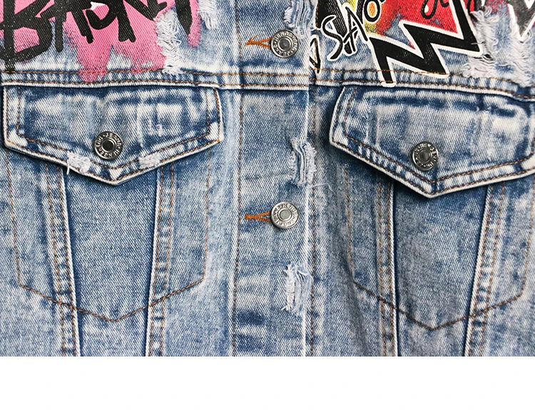 graffiti jean jacket womens