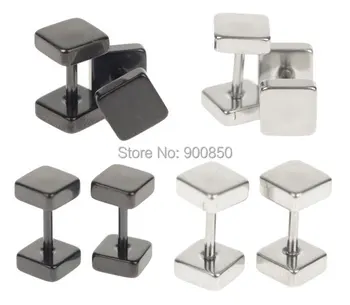 

80Pcs/lot Wholesale 316L Stainless Steel Ear Expander Plugs Piercing Body Jewelry Cube Square Ear Tragus PiercingJewelry
