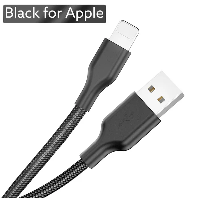 USB Cable for iPhone XS Max Cable, ROCK Original Metal Nylon USB Cable